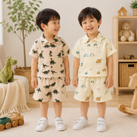 Thumbnail for Dinosaur & Car Print Outfit – Atrevido y divertido – Conjunto de ropa de verano