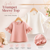 Girls Trumpet Sleeve Top – Elegancia y comodidad – Manga de encaje