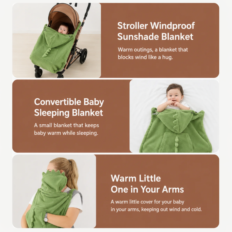 Dinosaur Baby Carrier Cover – Calidez y comodidad – Manta Dino Baby