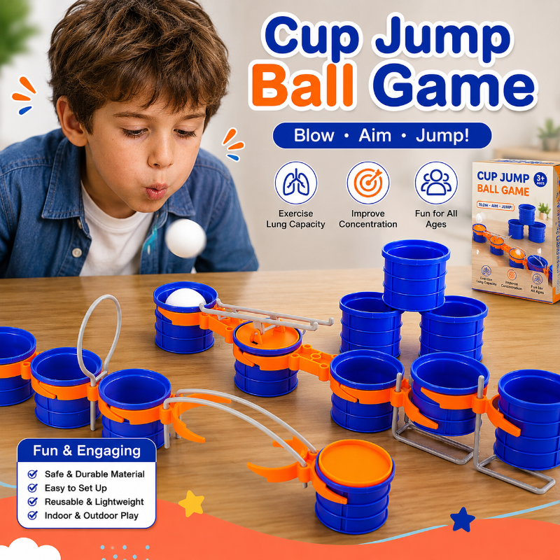 Cup Jump Ball Game – Activo e interactivo – Juego de mesa Puff Ball