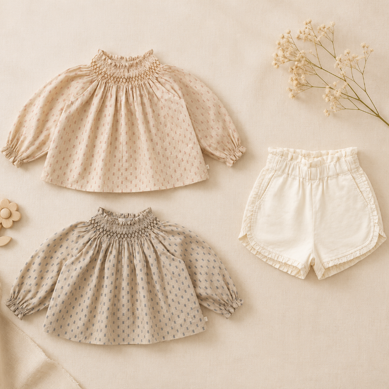 Cotton Shirt & Shorts – Ligero y cómodo – Conjunto de ropa de verano para niños