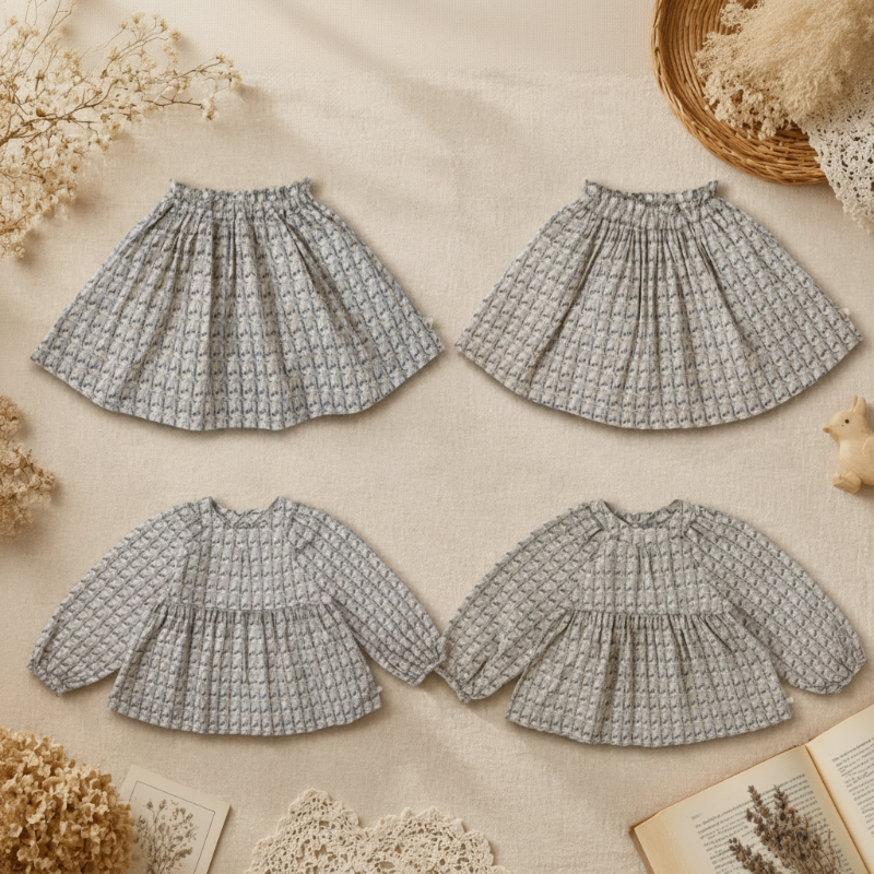Cherry Shirt & Skirt – Bonito y ligero – Conjunto de ropa para niños