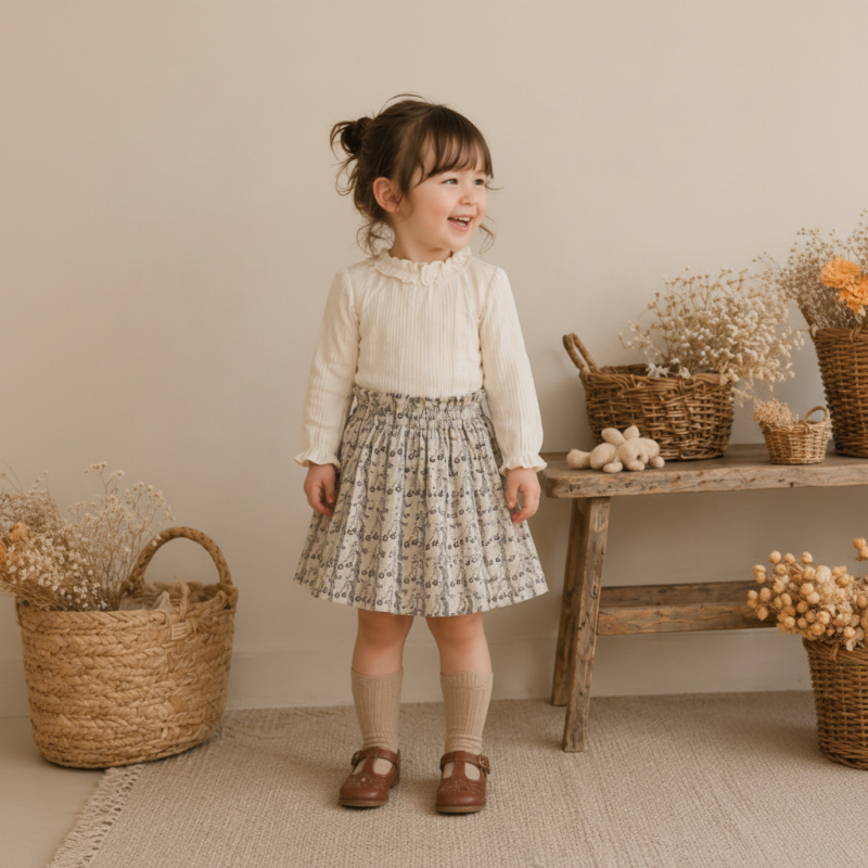 Cherry Shirt & Skirt – Bonito y ligero – Conjunto de ropa para niños