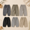 Plaid Cotton Pants – Ligeros y transpirables: pantalones informales de estilo globo/harem