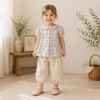 Vine Print Blouse – Ligera y adorable: blusa infantil con mangas abullonadas
