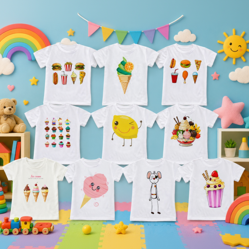 Boys & Girls Summer Tee – Cómoda y divertida: camiseta infantil con un estampado alegre