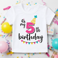 Thumbnail for Birthday Graphic Tee – Bonita y ligera – Camiseta infantil de cumpleaños