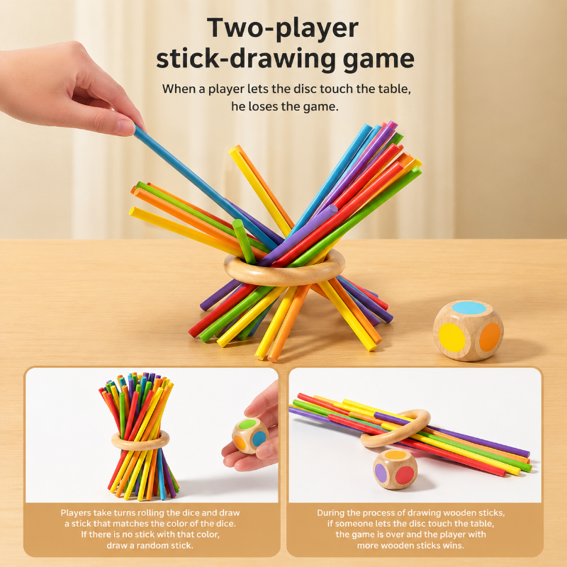 Wooden Stick Battle Game – Razonamiento e Interacción – Juego de mesa estratégico