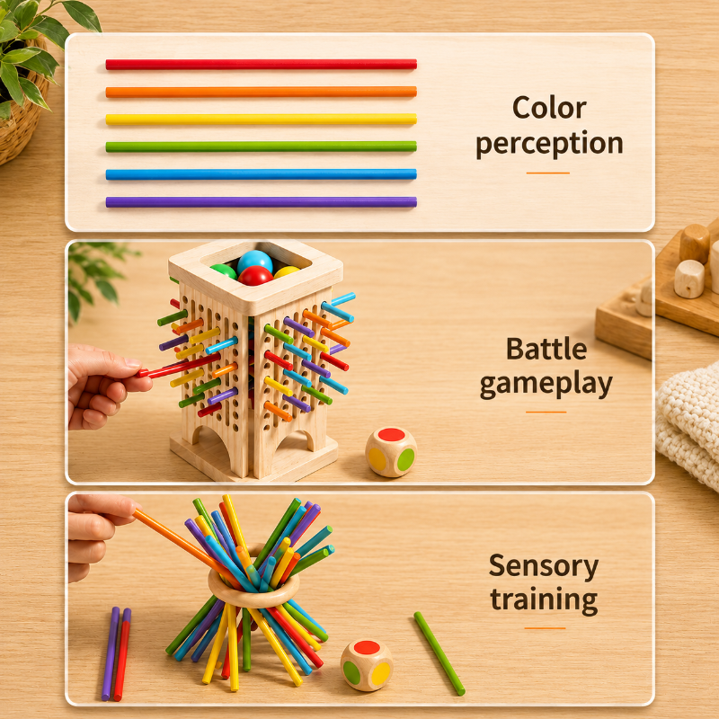 Wooden Stick Battle Game – Razonamiento e Interacción – Juego de mesa estratégico