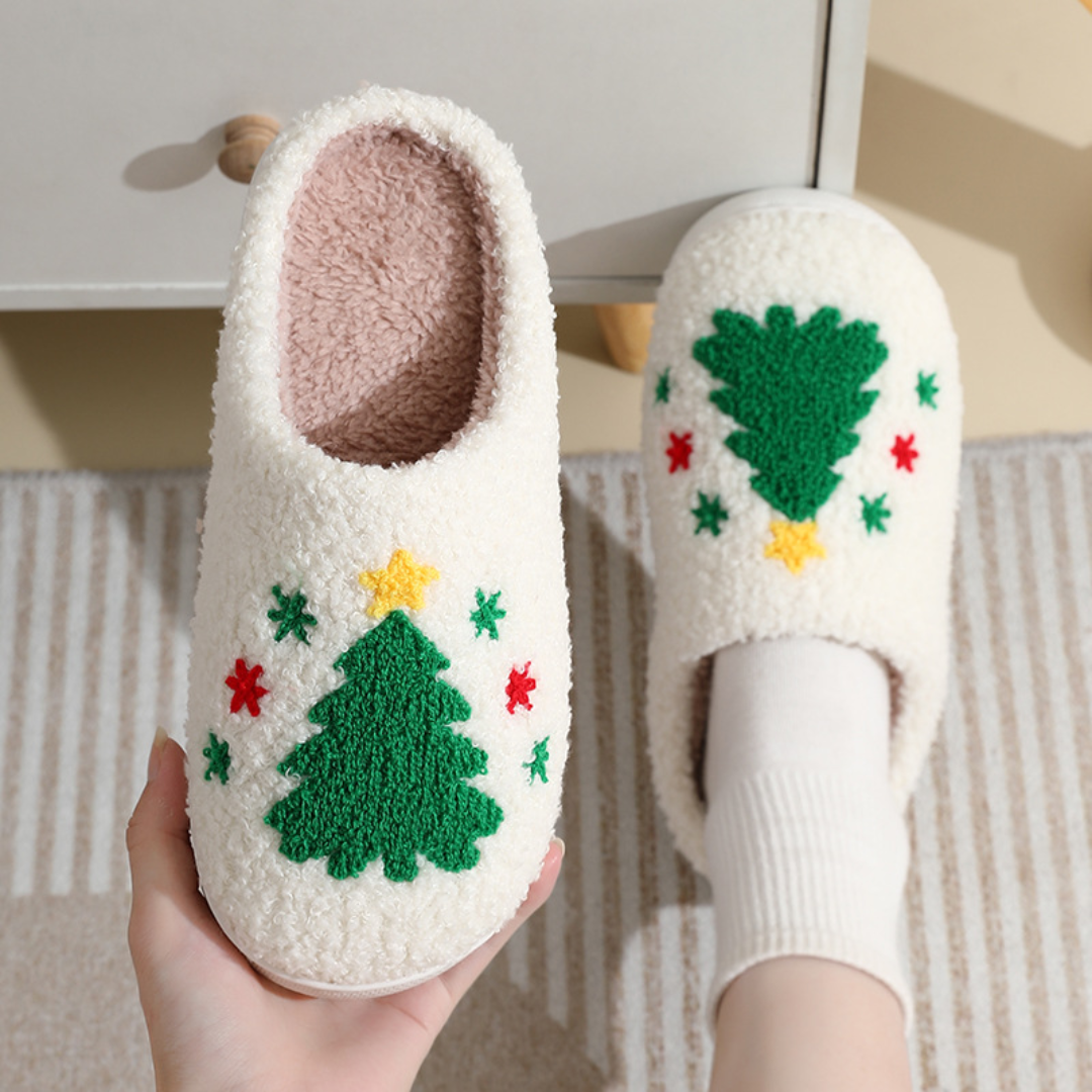 Northern Lights Kids - Cálido y festivo - Pantuflas de felpa con motivos navideños