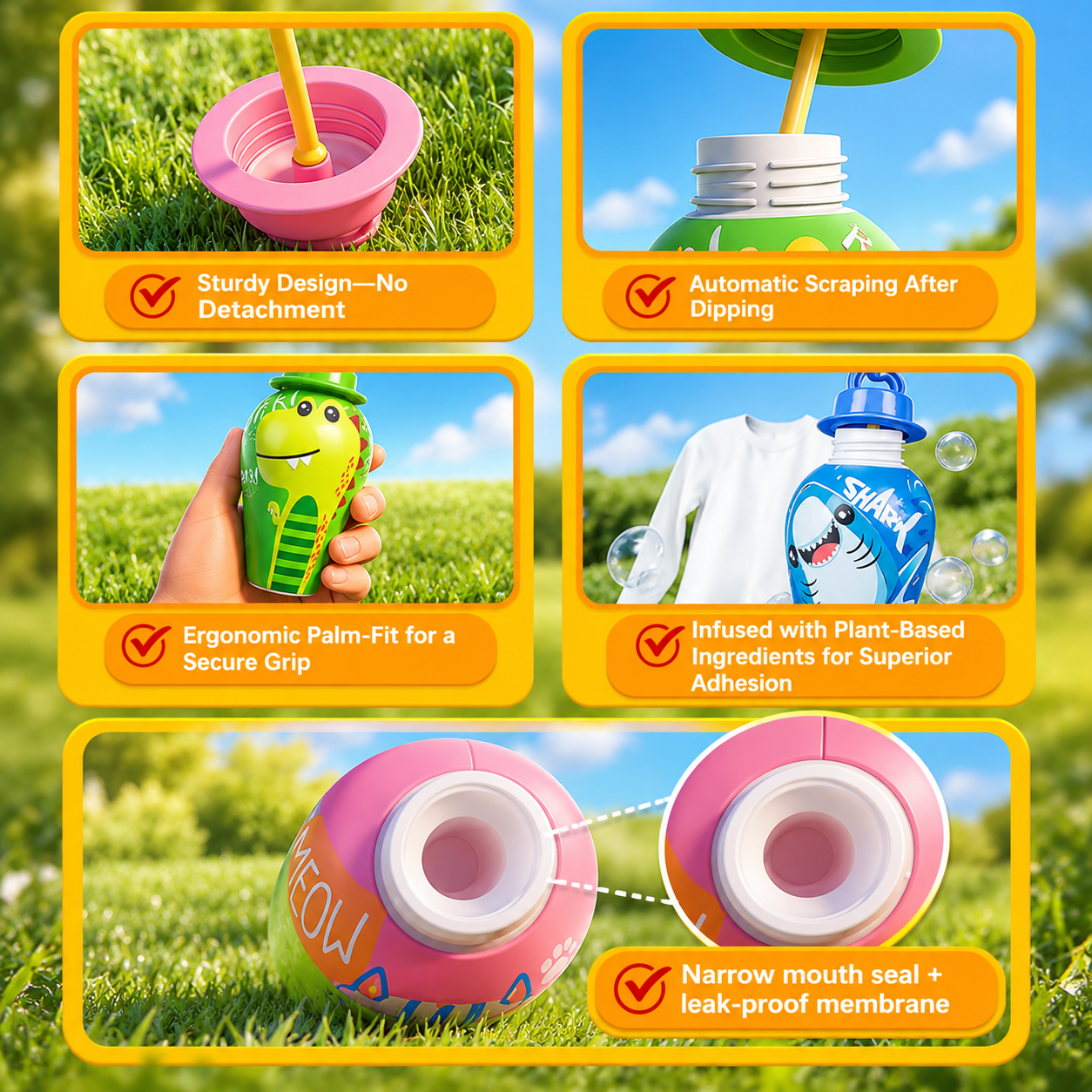 BubblePals – Alegre y divertido – Mini máquina de pompas antiderrame con diseño de animales
