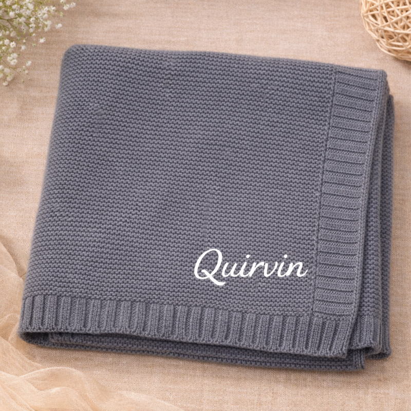 Personalized Baby Blanket – Suave y única: manta de algodón personalizada con bordado