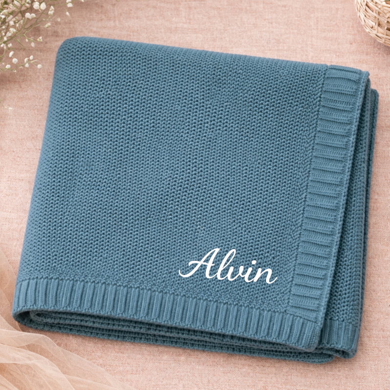 Personalized Baby Blanket – Suave y única: manta de algodón personalizada con bordado