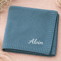 Thumbnail for Personalized Baby Blanket – Suave y única: manta de algodón personalizada con bordado