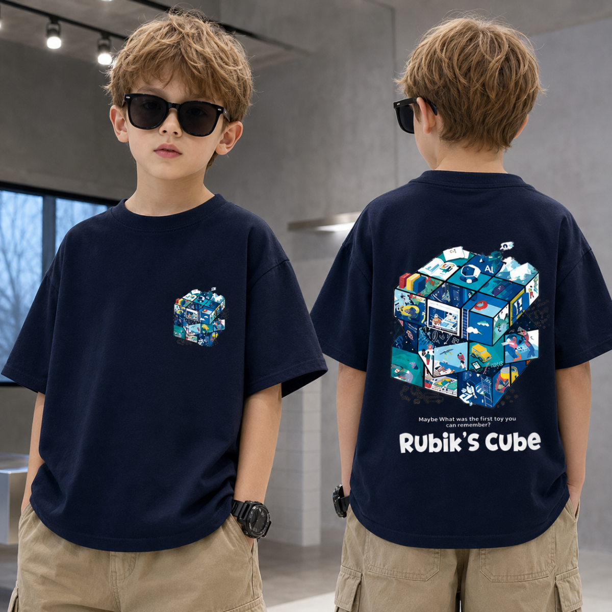 CubePlay – Suave y a la moda – Camiseta del cubo de Rubik