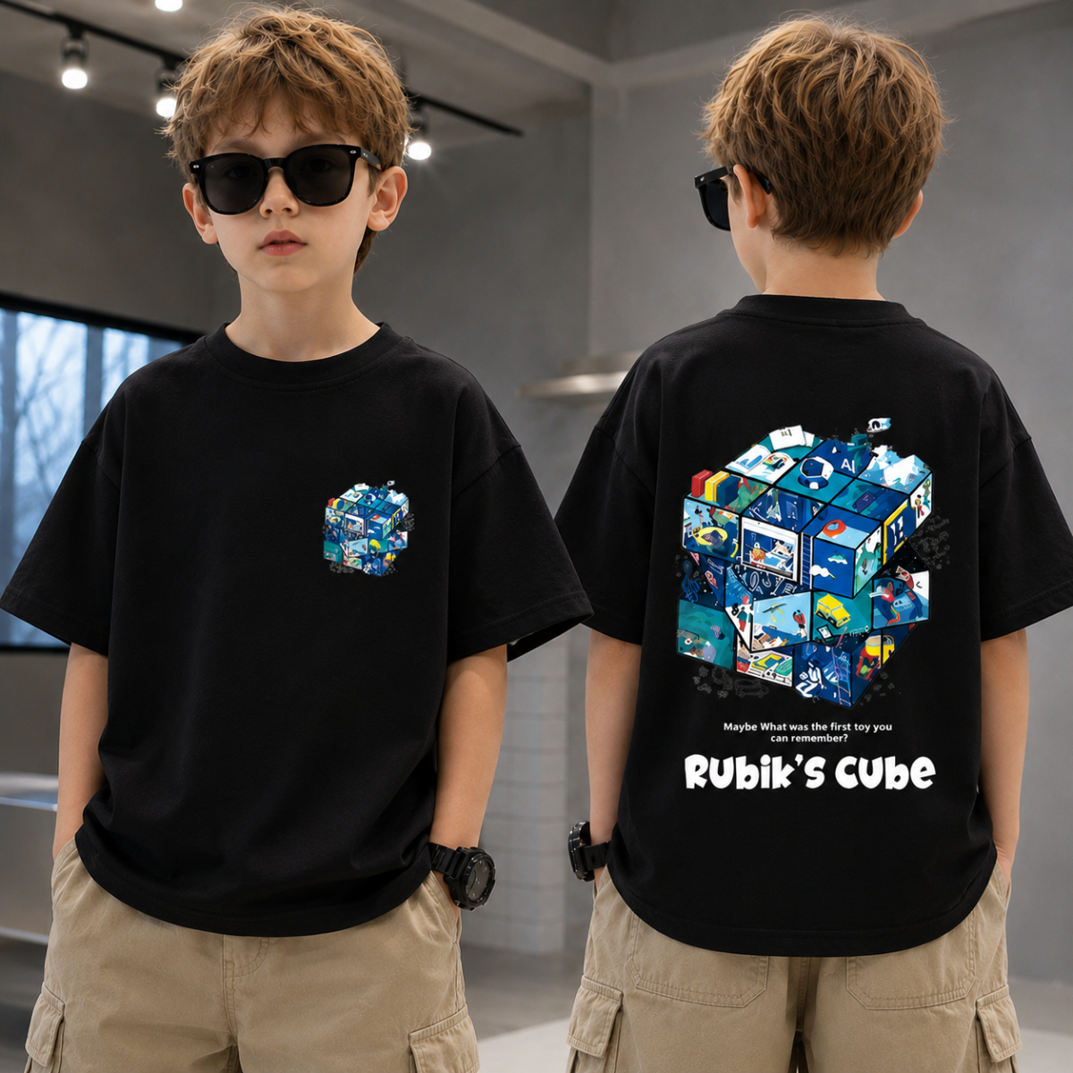 CubePlay – Suave y a la moda – Camiseta del cubo de Rubik