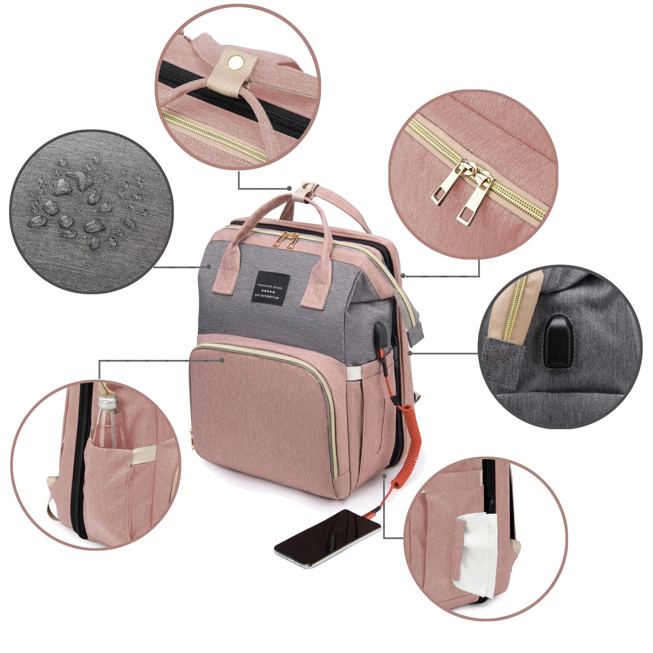 Nuvella Baby – Siempre preparado: bolso cambiador multifuncional con cama