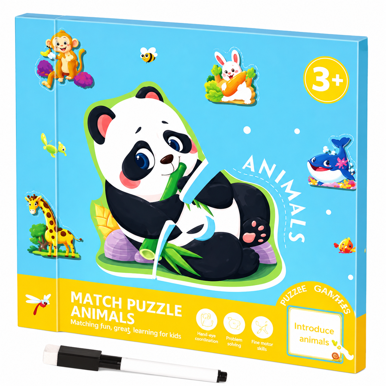 SmartMatch – Divertido y educativo – Libro magnético 2 en 1 de dibujos y rompecabezas