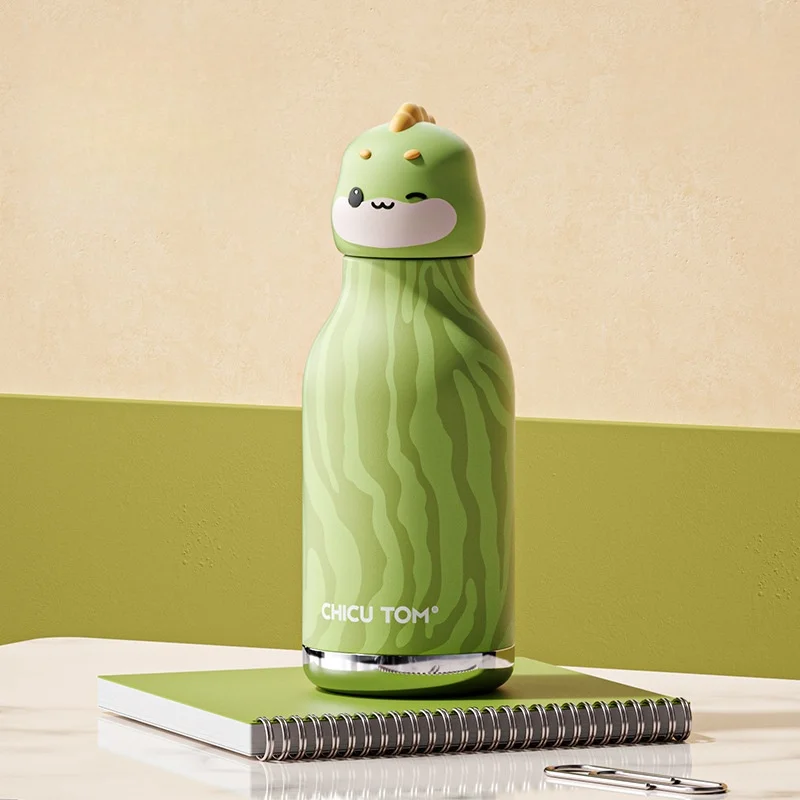 AnimalSip – Bonita y práctica: botella térmica infantil de acero inoxidable con estampado de animales