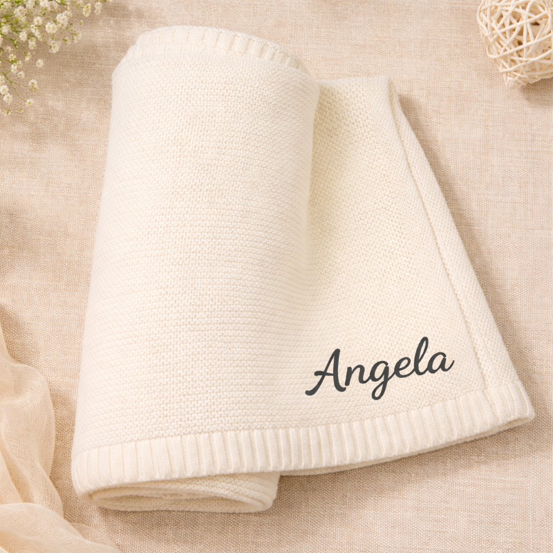 Personalized Baby Blanket – Suave y única: manta de algodón personalizada con bordado
