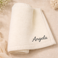 Thumbnail for Personalized Baby Blanket – Suave y única: manta de algodón personalizada con bordado