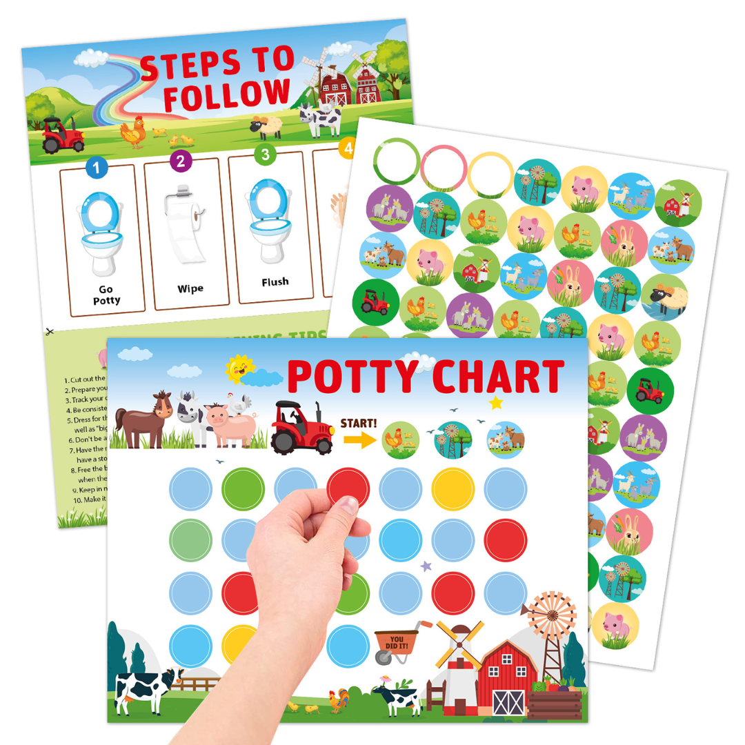 Potty Training – Juguetón y motivador - tarjeta de control de esfínteres con pegatinas