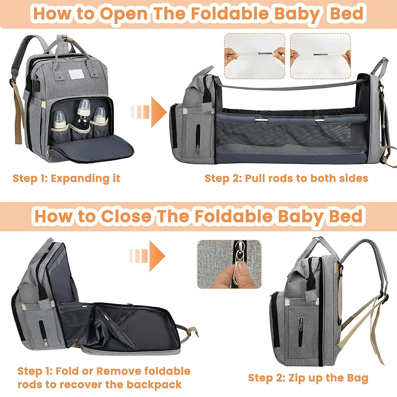 Baby Backpack™ - Fular portabebés multifunción - Mochila para Bebés