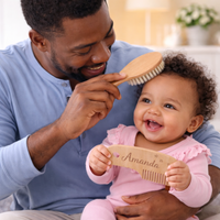 Thumbnail for Personalized Hairbrush – Suave y único: set personalizado de cepillos para el cabello del bebé