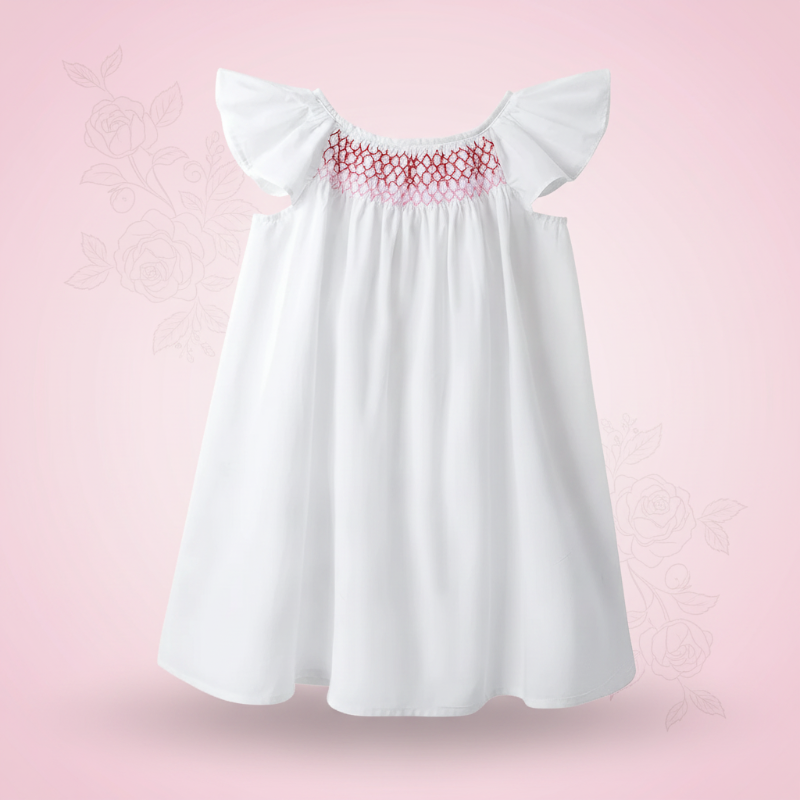 Floral Dress – Ligero y vaporoso – Vestido de manga ondulada para niña
