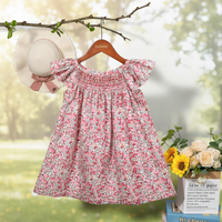 Thumbnail for Floral Dress – Ligero y vaporoso – Vestido de manga ondulada para niña