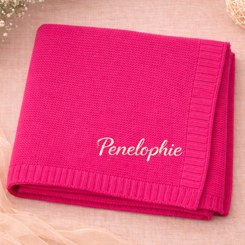 Personalized Baby Blanket – Suave y única: manta de algodón personalizada con bordado