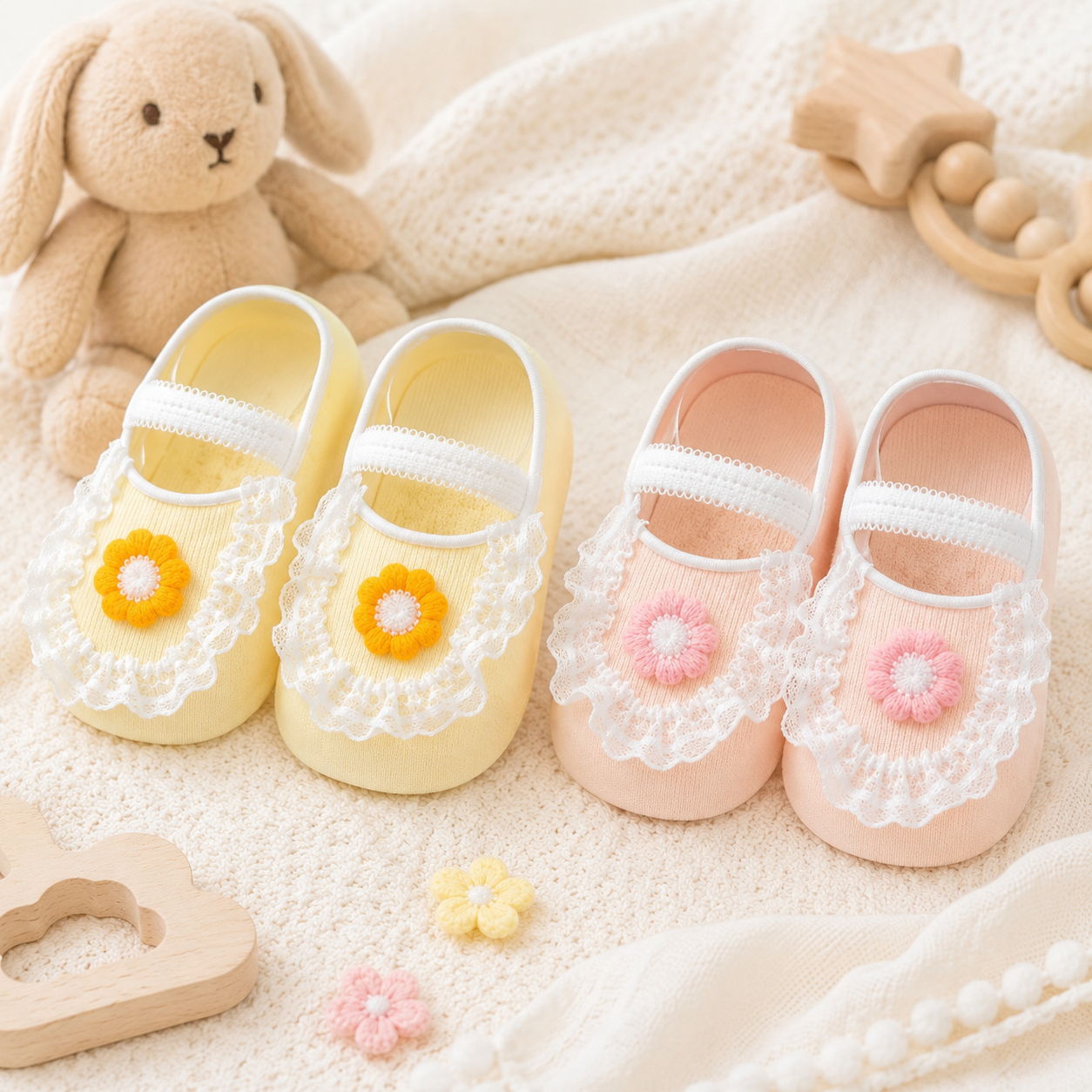 SweetFeet – Suaves y monísimas: calcetines de bebé con flores y encaje
