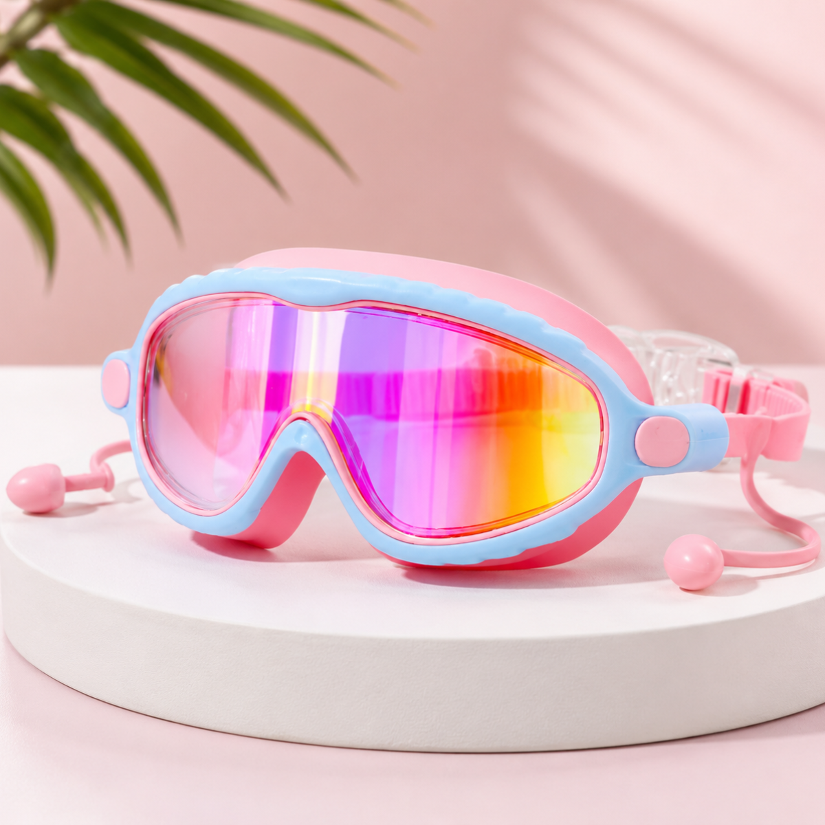AquaVision – Protección ajustable contra la condensación y los rayos UV – Gafas de natación de silicona con tapones para los oídos