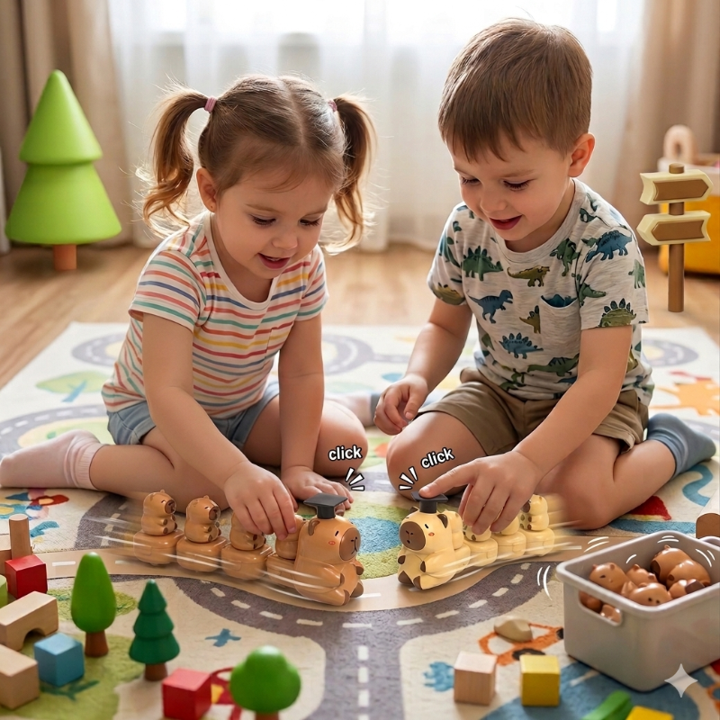 Capybara Train Toy – Divertido y adorable – Tren a toda marcha