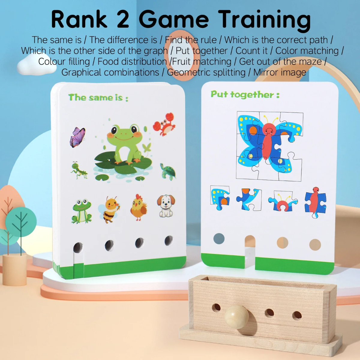 BrainyKids – Lógico y divertido – Juego educativo de cartas de madera