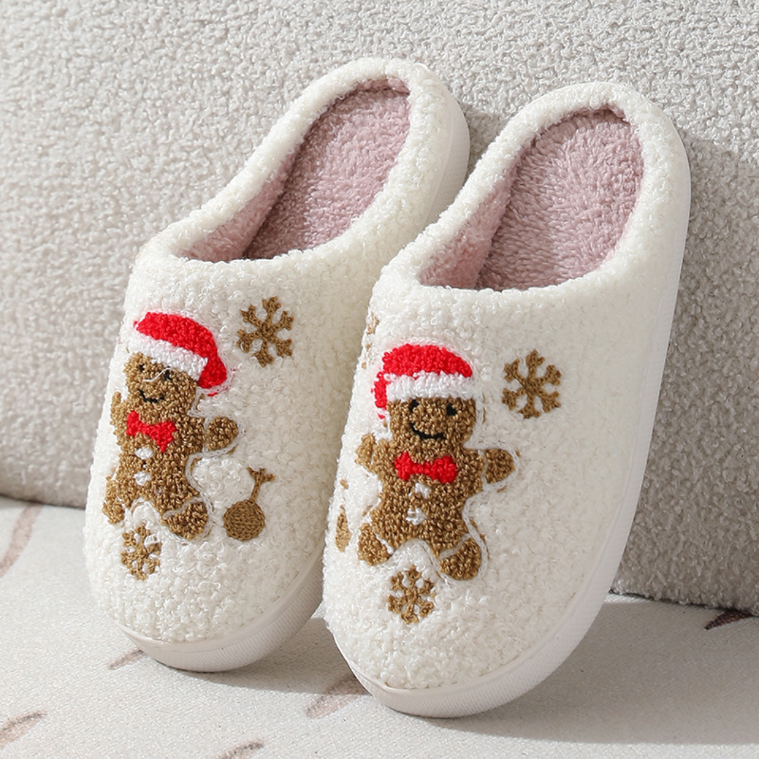 Northern Lights Kids - Cálido y festivo - Pantuflas de felpa con motivos navideños