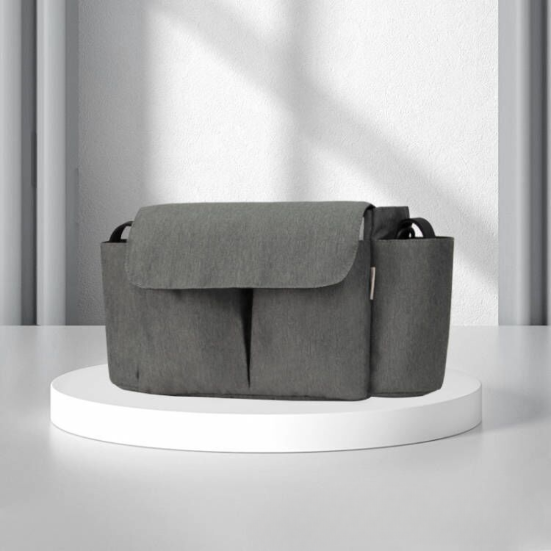 ToddlerOrganizer – Repelente al agua y espacioso: organizador para cochecitos con portabotellas