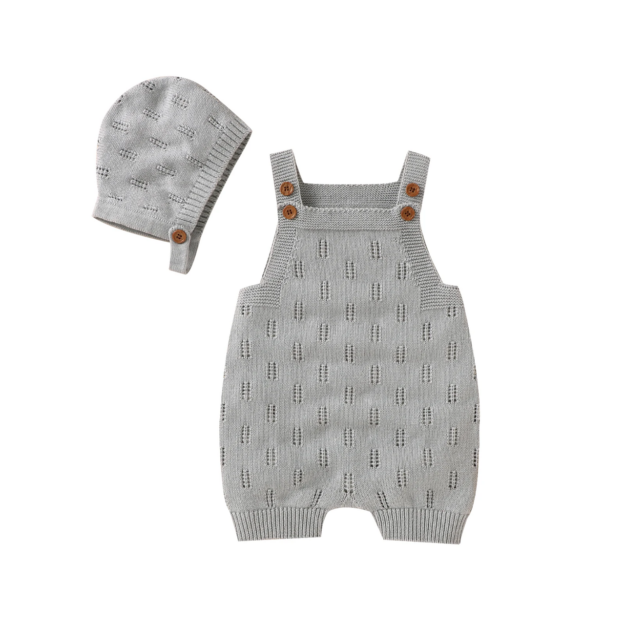 MiniCozy – Suave y cómodo: peto de punto para bebé con gorrito