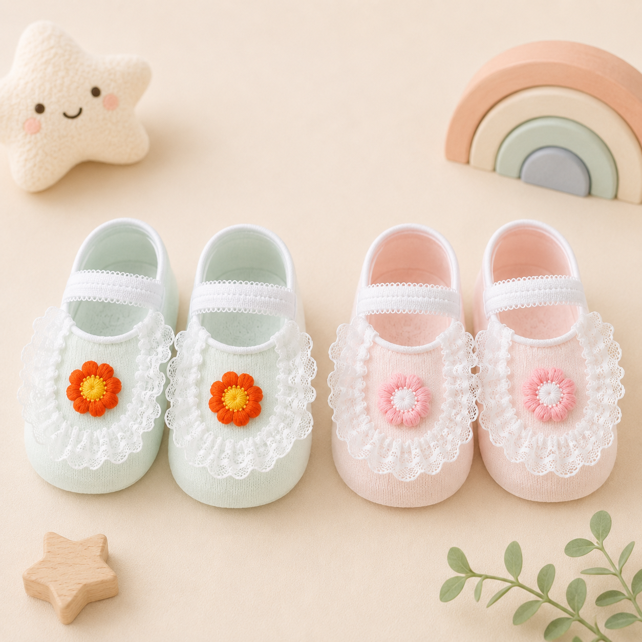 SweetFeet – Suaves y monísimas: calcetines de bebé con flores y encaje