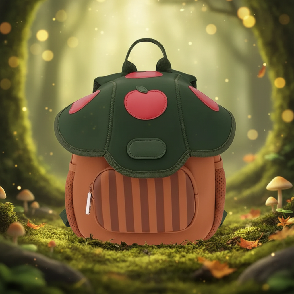 MushroomPack – Bonito y práctico: diseño de mochila infantil
