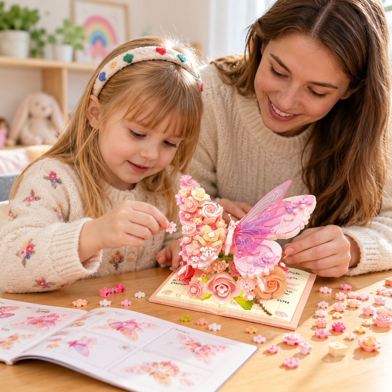 BloomBook – Romántico y creativo: libro de flores en 3D con rosas y mariposas