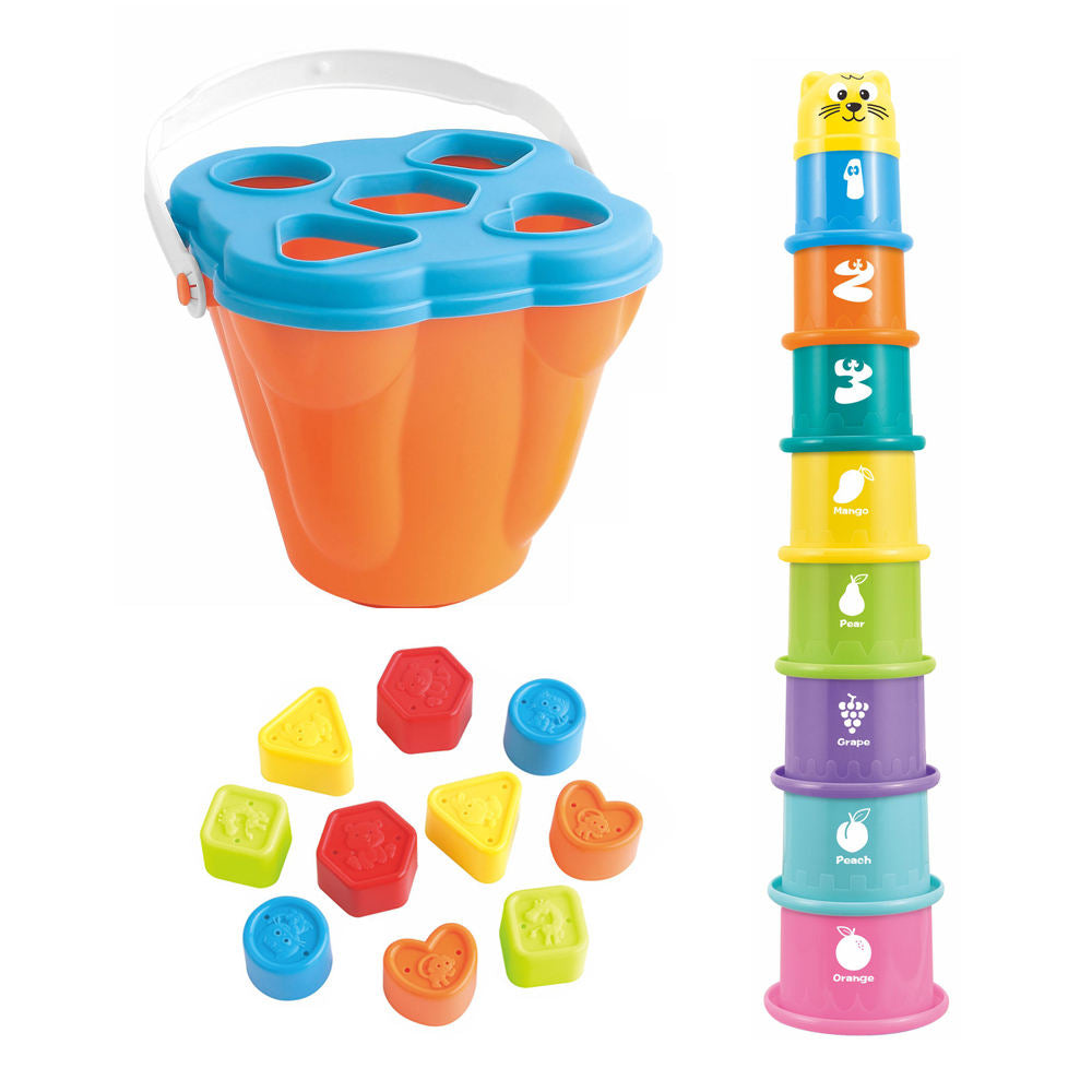 SmartSort – Motricidad y educación – Juego de clasificación con vasos apilables y formas