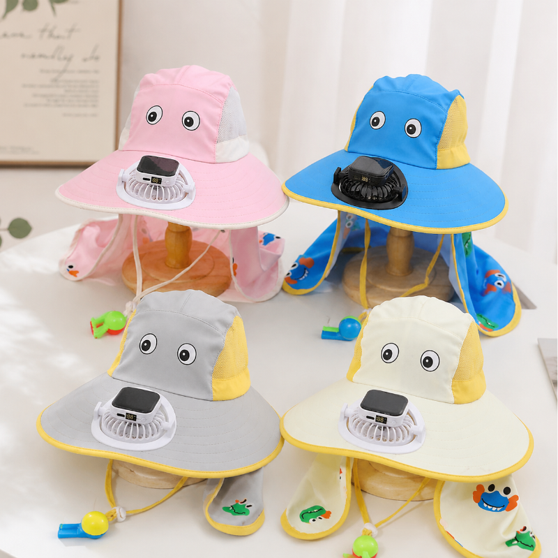 HappyShade – Protección solar y refrigeración – Sombrero de verano para niños con ventilador