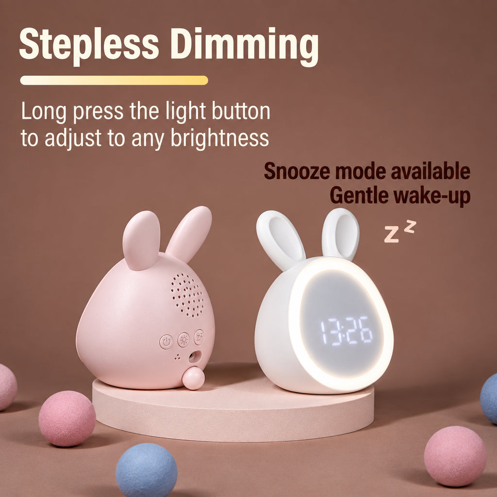 BunnyGlow – Bonito y práctico: despertador digital para niños con luz nocturna