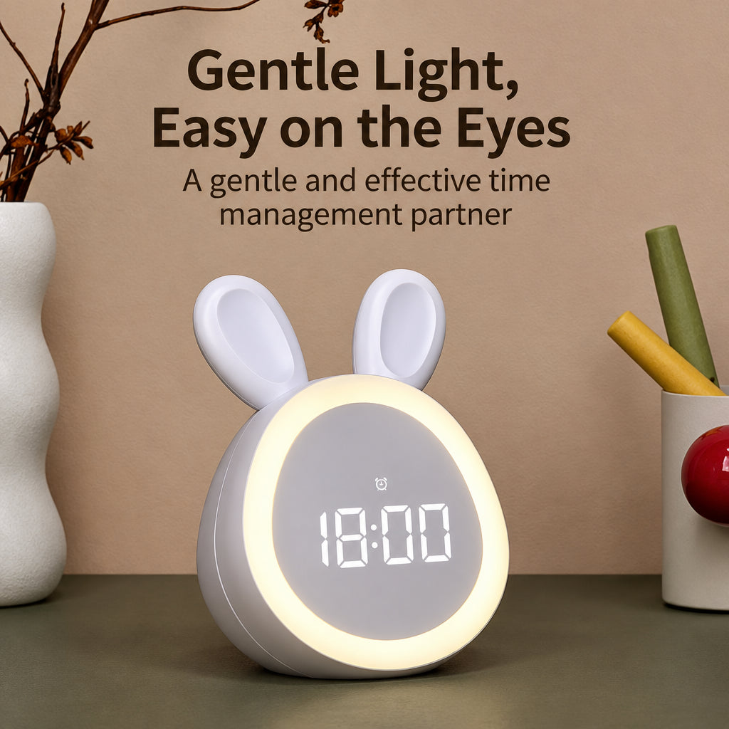 BunnyGlow – Bonito y práctico: despertador digital para niños con luz nocturna