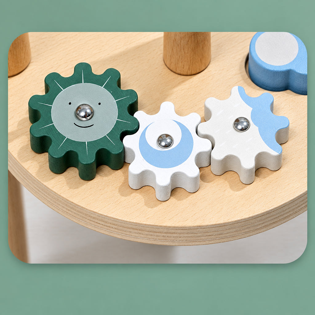 WoodMaze – Divertido y educativo – Mesa de actividades de madera con laberinto de cuentas