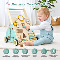 Thumbnail for WoodenSteps – Natural y educativo – Andador de madera para bebés con paneles de juego
