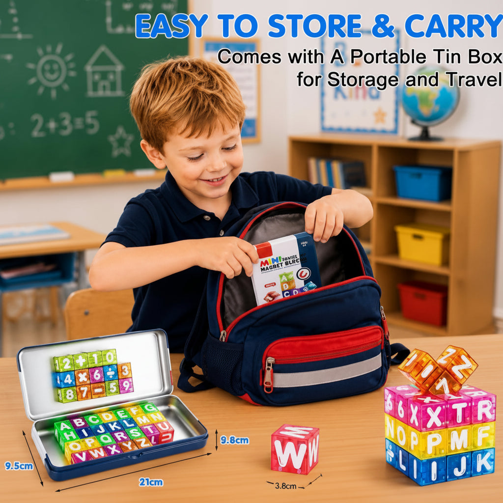 LearnCube – Educativo e interactivo: cubos magnéticos con letras y números