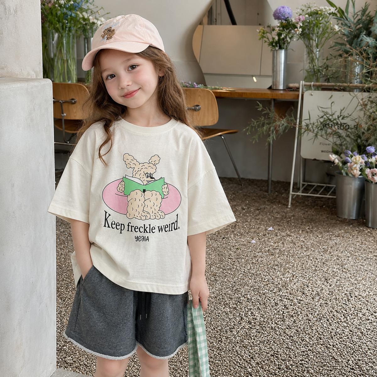 SunnyKids – Cómoda y monísima: camiseta oversize con estampado de dibujos animados
