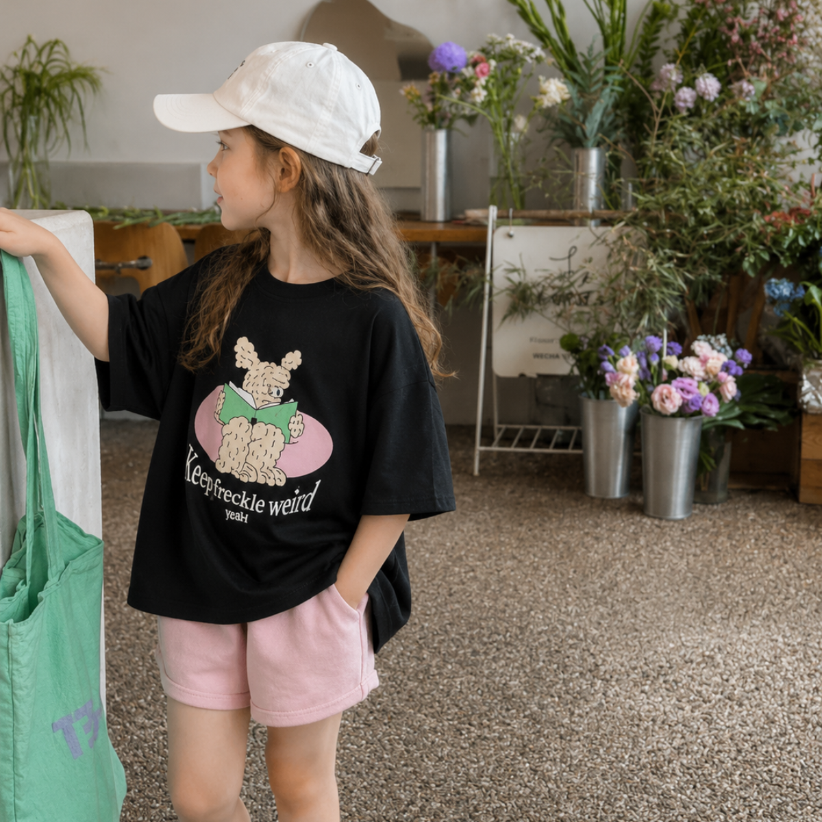 SunnyKids – Cómoda y monísima: camiseta oversize con estampado de dibujos animados
